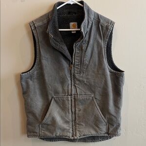 Carhartt Men's Charcoal Fleece-Lined Vest